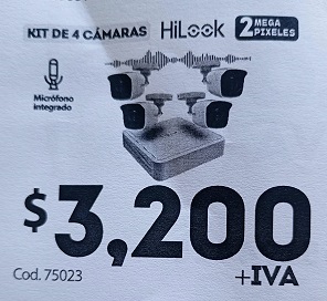 kit 4 camaras 2 mp para casa o negocio hilook by hikvision
